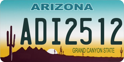 AZ license plate ADI2512