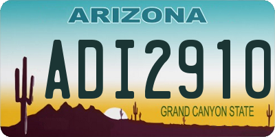 AZ license plate ADI2910