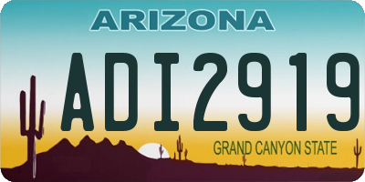 AZ license plate ADI2919