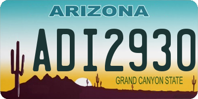 AZ license plate ADI2930