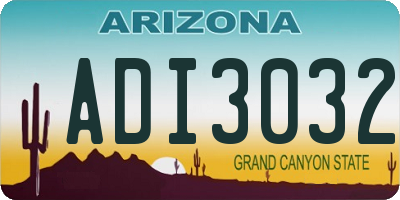 AZ license plate ADI3032