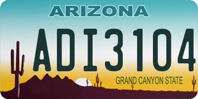 AZ license plate ADI3104