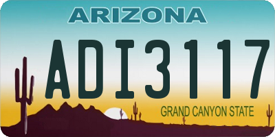 AZ license plate ADI3117