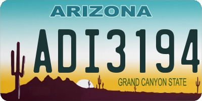 AZ license plate ADI3194