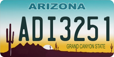 AZ license plate ADI3251