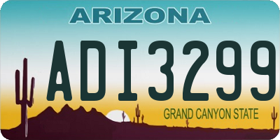 AZ license plate ADI3299
