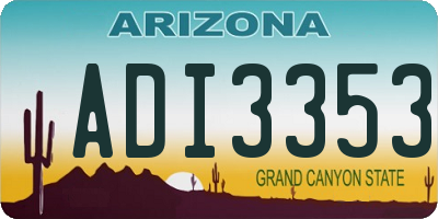 AZ license plate ADI3353