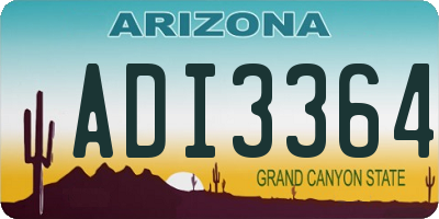 AZ license plate ADI3364
