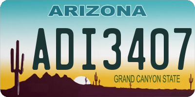 AZ license plate ADI3407