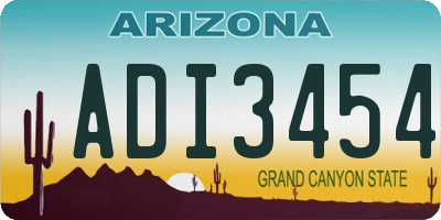 AZ license plate ADI3454