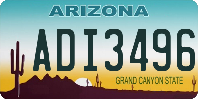 AZ license plate ADI3496