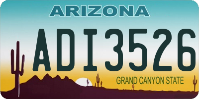 AZ license plate ADI3526