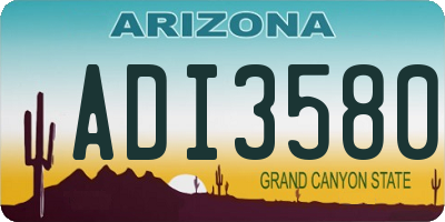 AZ license plate ADI3580