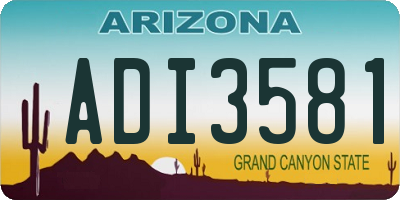 AZ license plate ADI3581