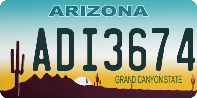 AZ license plate ADI3674