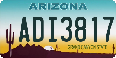 AZ license plate ADI3817