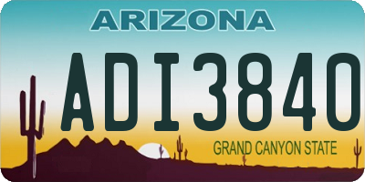 AZ license plate ADI3840