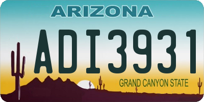 AZ license plate ADI3931