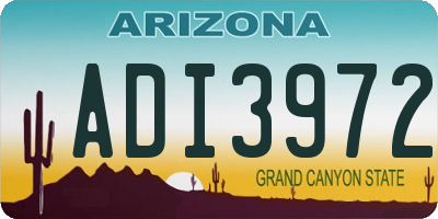 AZ license plate ADI3972