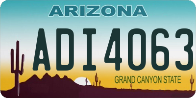 AZ license plate ADI4063