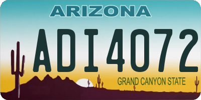 AZ license plate ADI4072