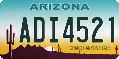 AZ license plate ADI4521