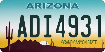 AZ license plate ADI4931