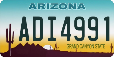 AZ license plate ADI4991