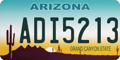 AZ license plate ADI5213