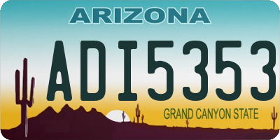 AZ license plate ADI5353