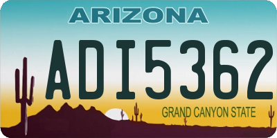 AZ license plate ADI5362