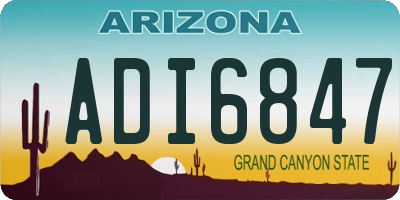 AZ license plate ADI6847