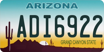 AZ license plate ADI6922