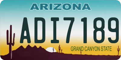 AZ license plate ADI7189