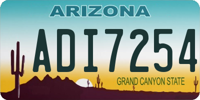 AZ license plate ADI7254