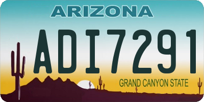 AZ license plate ADI7291
