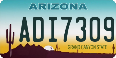 AZ license plate ADI7309