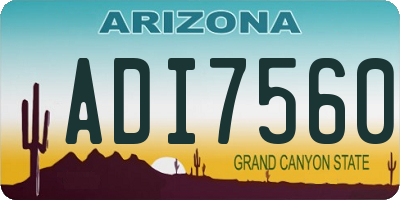 AZ license plate ADI7560
