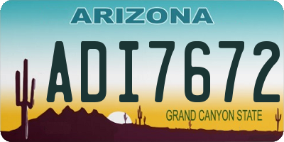 AZ license plate ADI7672