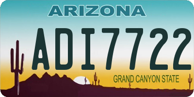AZ license plate ADI7722