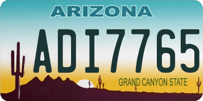AZ license plate ADI7765