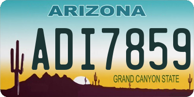 AZ license plate ADI7859