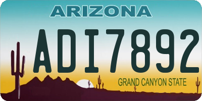 AZ license plate ADI7892
