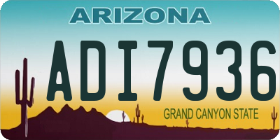 AZ license plate ADI7936