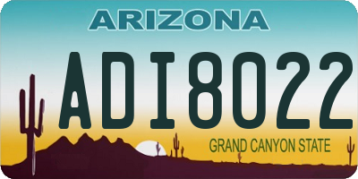 AZ license plate ADI8022