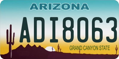 AZ license plate ADI8063