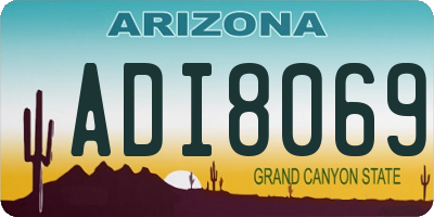 AZ license plate ADI8069