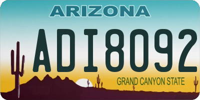 AZ license plate ADI8092