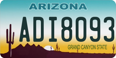 AZ license plate ADI8093