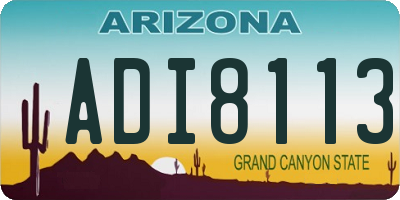 AZ license plate ADI8113